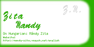 zita mandy business card