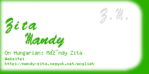 zita mandy business card